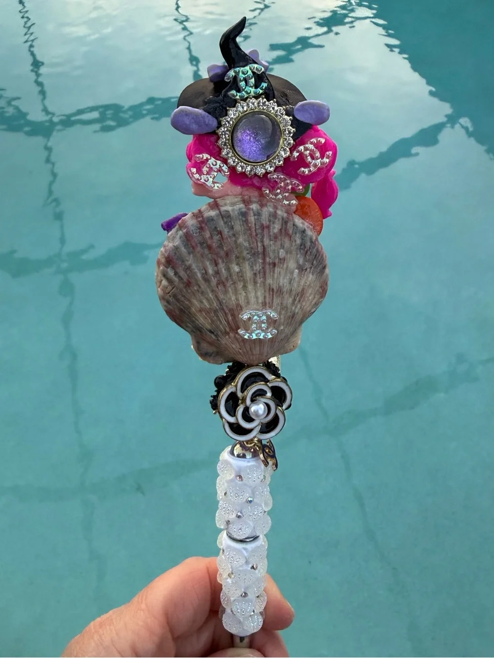NEW Handcrafted Pink & Purple Mermaid Witch Doll CUSTOM PEN